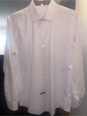 Men's White Dress Shirt - Classic Formal Long Sleeve